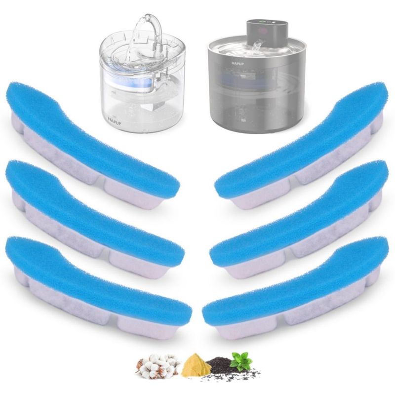 Filtro de Repuesto para Fuente de Agua para Gatos HAPUP Pack de 6 Azul