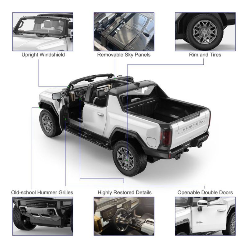 Coche RC RASTAR 1/16 GMC Hummer EV Pickup 2.4G Blanco