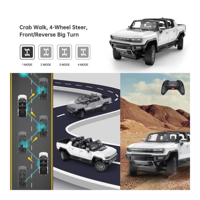 Coche RC RASTAR 1/16 GMC Hummer EV Pickup 2.4G Blanco