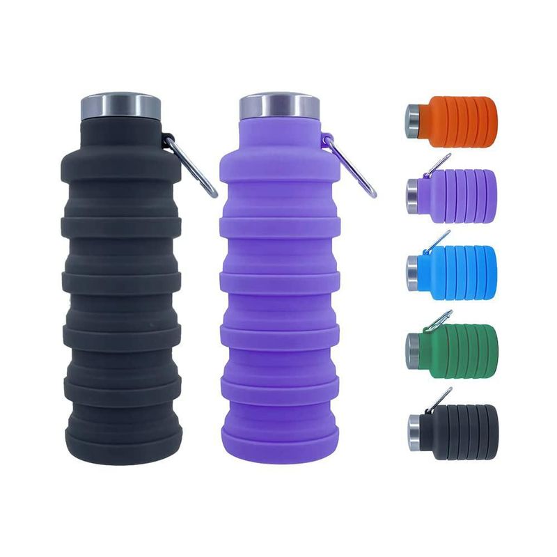 Botella Ummigi Plegable 500 ml Pack de 2 Negra y Morada
