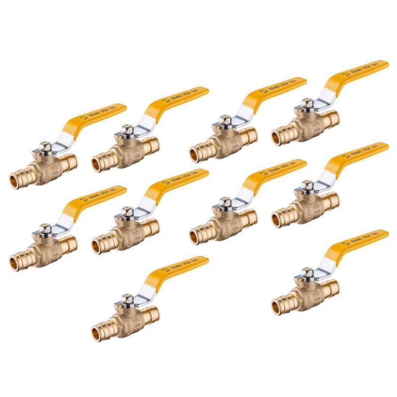 Válvula de bola de latón de 3/4" para PEX EFIELD – Pack de 10