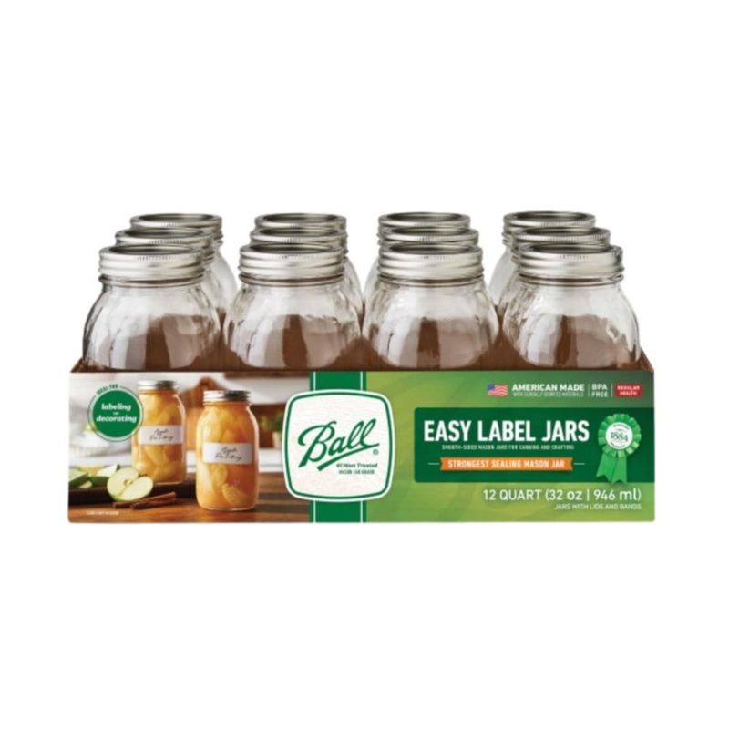 Tarros Mason Ball 946 ml (paquete de 6) de boca regular vidrio
