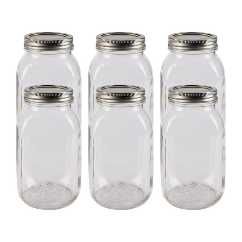 Tarros Mason Ball 946 ml (paquete de 6) de boca regular vidrio