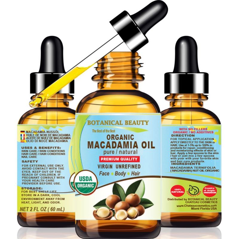 Aceite de Macadamia Botanical Beauty 60 ml Virgen y sin refinar