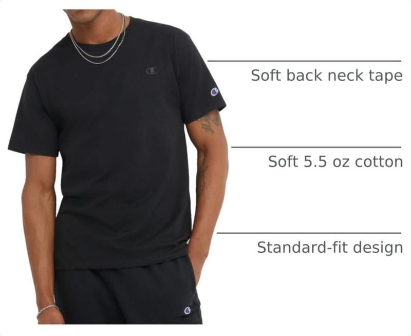 Camiseta masculina Champion talla 4X negra - Jersey clásico