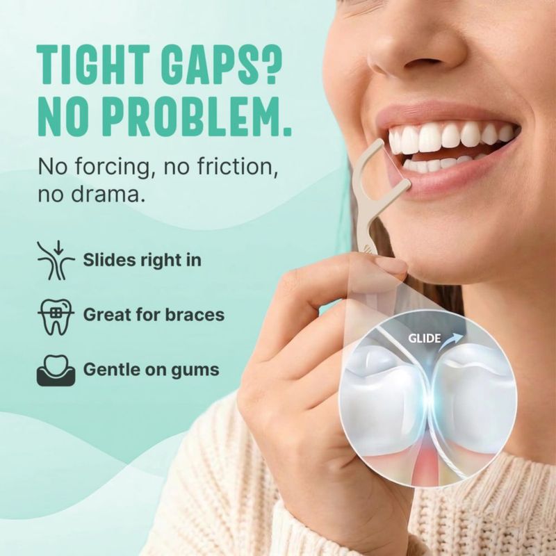 Palillos de Hilo Dental HAPPY ECO 100 Unidades Sabor Menta