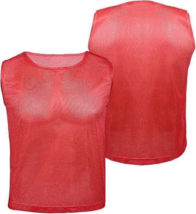 ATHLOVA Chalecos de Entrenamiento Pack de 18 Rojo y Azul