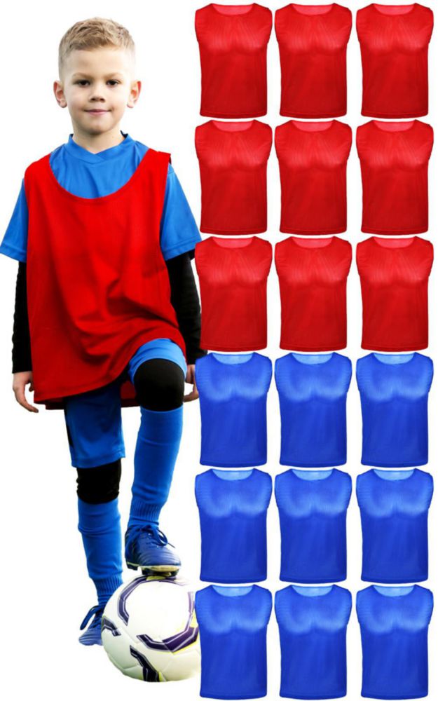 ATHLOVA Chalecos de Entrenamiento Pack de 18 Rojo y Azul