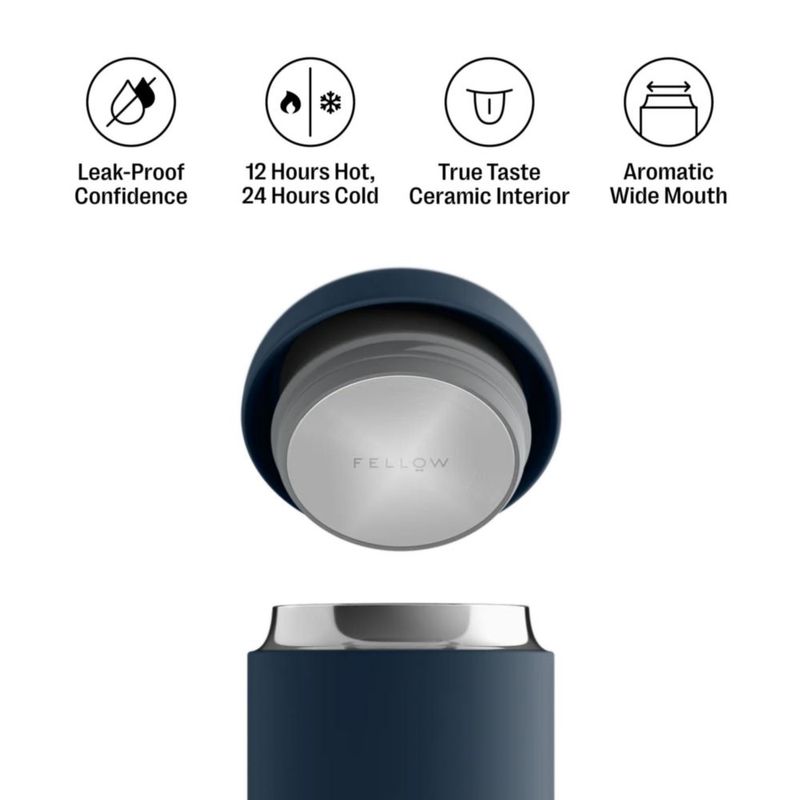Taza de café Fellow 355 ml con revestimiento cerámico – modelo de viaje