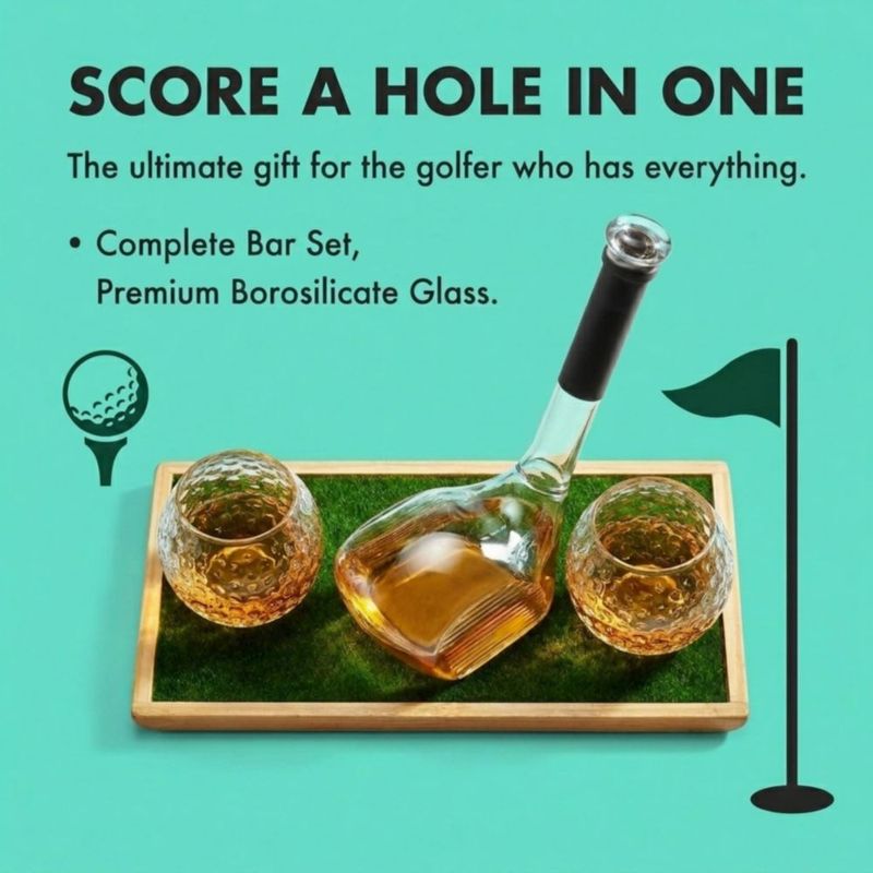 Set de Decantador de Whisky Godinger Golf Club con Vasos