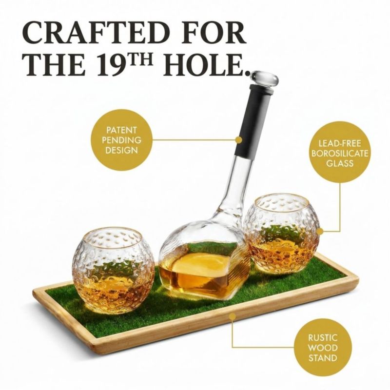 Set de Decantador de Whisky Godinger Golf Club con Vasos