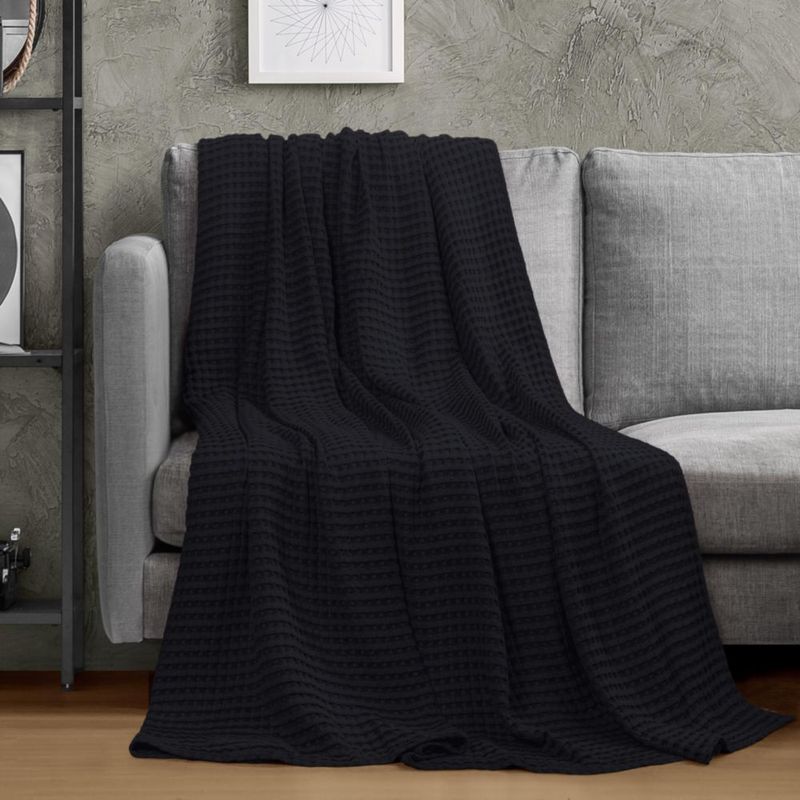 Manta Utopia Bedding Twin 234x183 cm Negra de Algodón