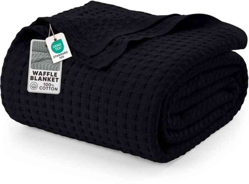Manta Utopia Bedding Twin 234x183 cm Negra de Algodón
