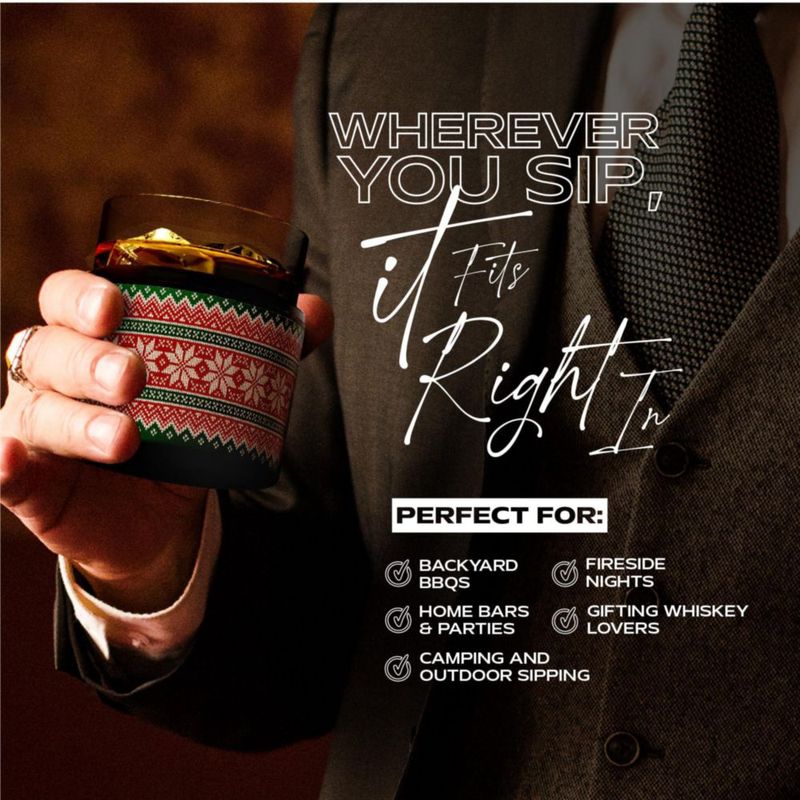 Vaso de whisky Asobu 300 ml con funda aislante de acero inoxidable