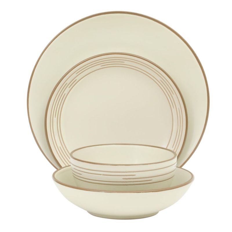 Juego de Vajilla Gibson Home de 16 Piezas en Gres Blanco
