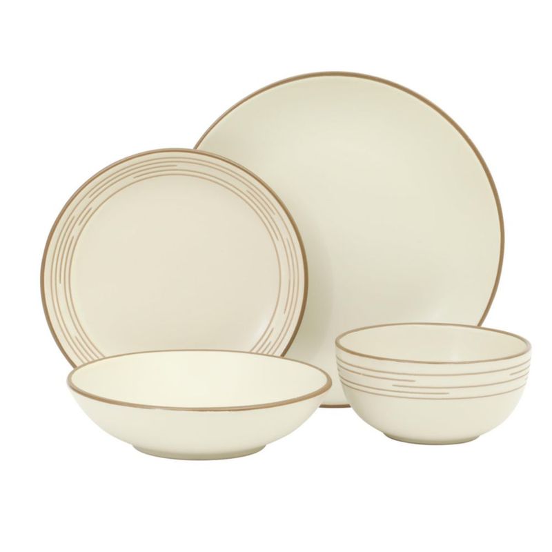 Juego de Vajilla Gibson Home de 16 Piezas en Gres Blanco