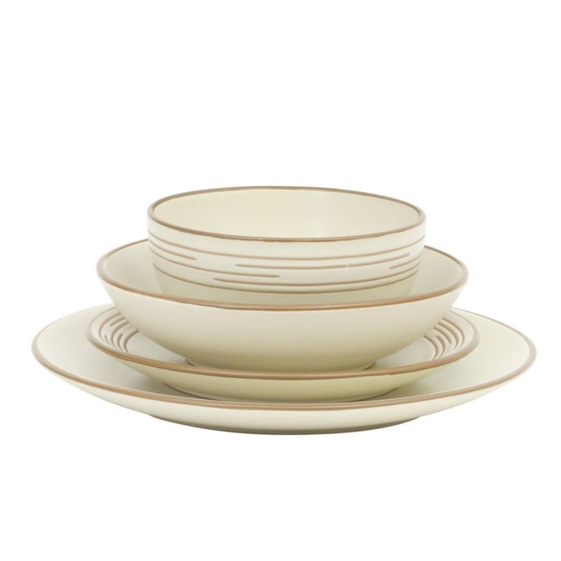 Juego de Vajilla Gibson Home de 16 Piezas en Gres Blanco