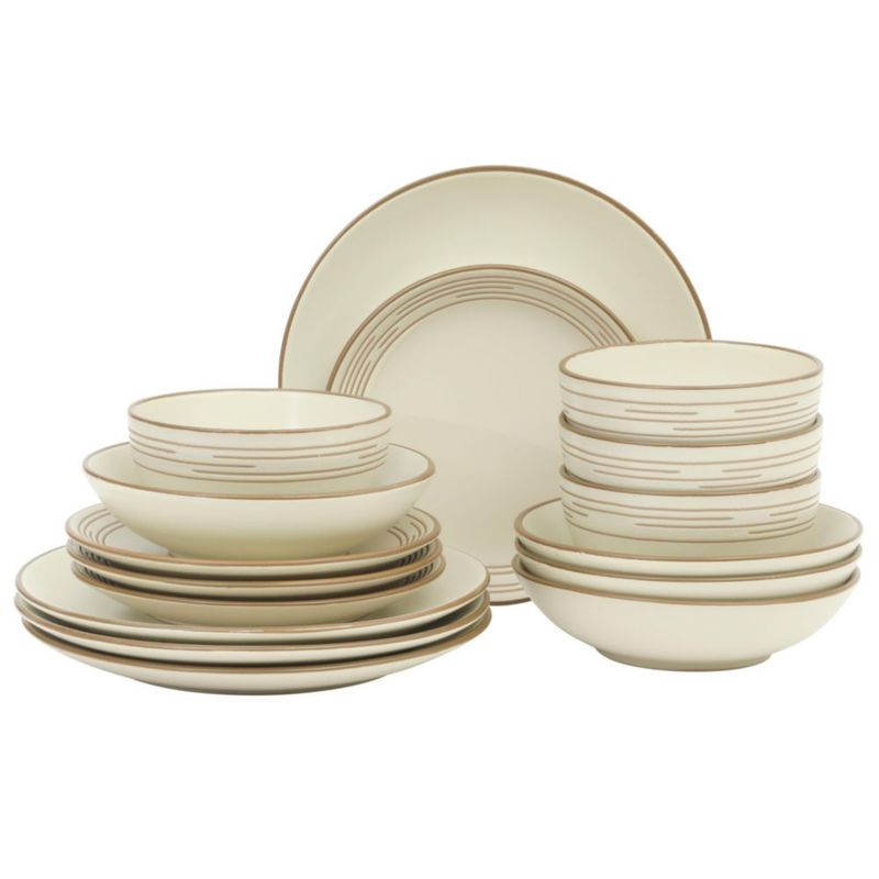 Juego de Vajilla Gibson Home de 16 Piezas en Gres Blanco