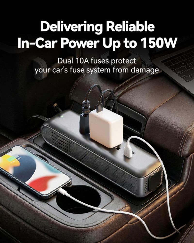 Inversor de Corriente ERAYAK 150W 12V a 110V CA USB-C