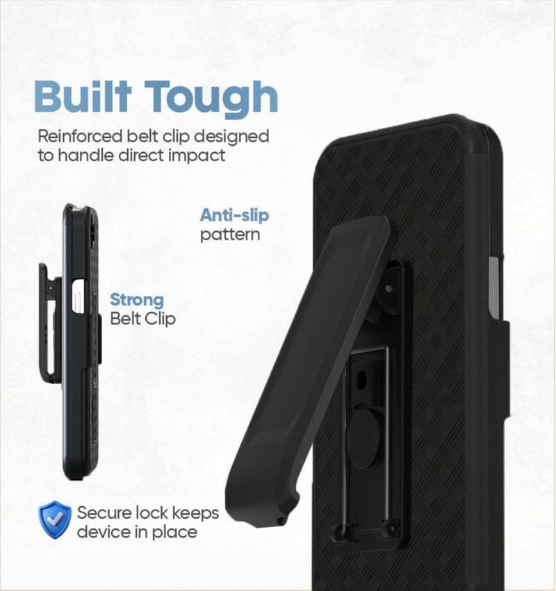 Funda MOTIVE iPhone 17e 6.1\" con soporte y clip de cinturón giratorio 360°
