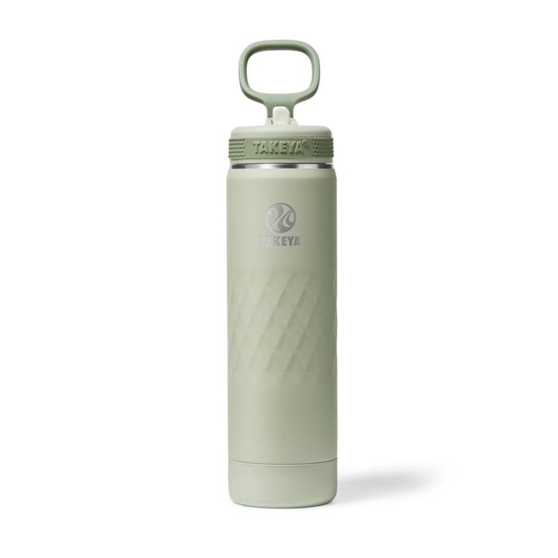 Botella de agua Takeya 620 ml con tapa de sorbete color eucalipto