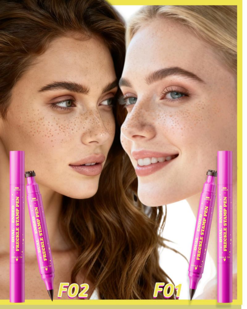 Kit de Lápiz de Pecas Berinist 2 en 1 Impermeable de Doble Color
