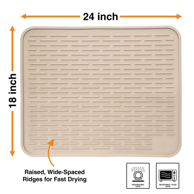 Tapete Secador de Platos LISH XXL 61 x 46 cm Beige de Silicona