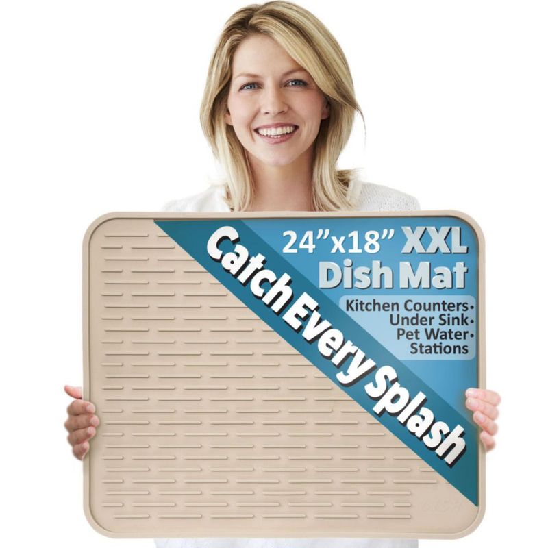 Tapete Secador de Platos LISH XXL 61 x 46 cm Beige de Silicona