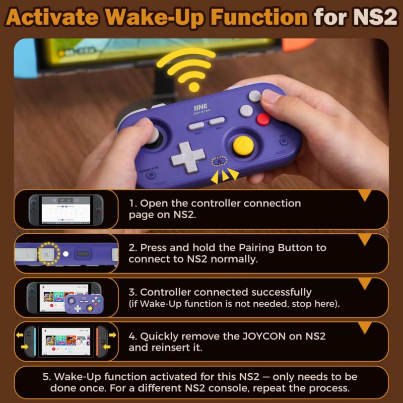 Controlador de juego IINE Retro Pocket morado
