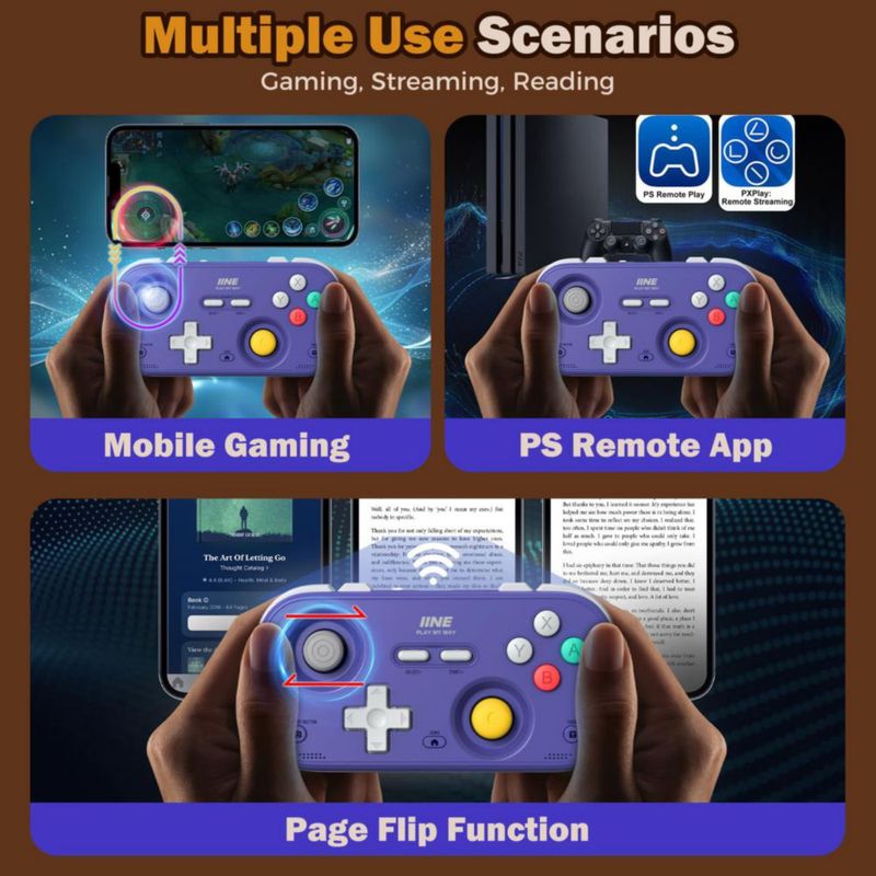 Controlador de juego IINE Retro Pocket morado