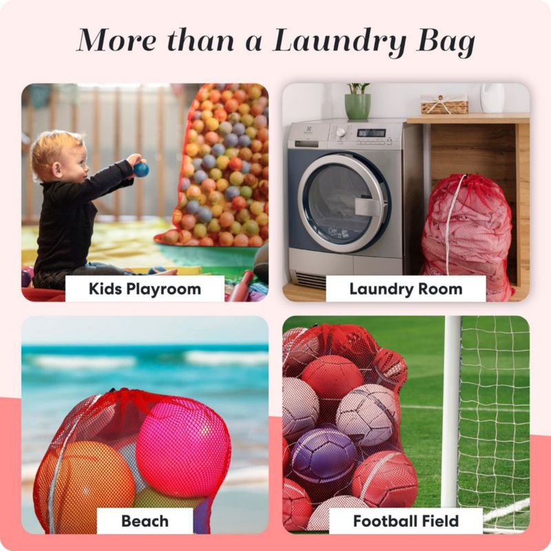 Bolsa de lavandería Handy Laundry 61 × 91 cm roja con cordón