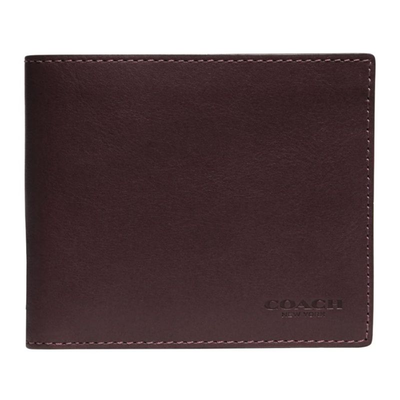 COACH Billetera Slim Billfold en Cuero de Becerro Deportivo Caoba - Talla Única