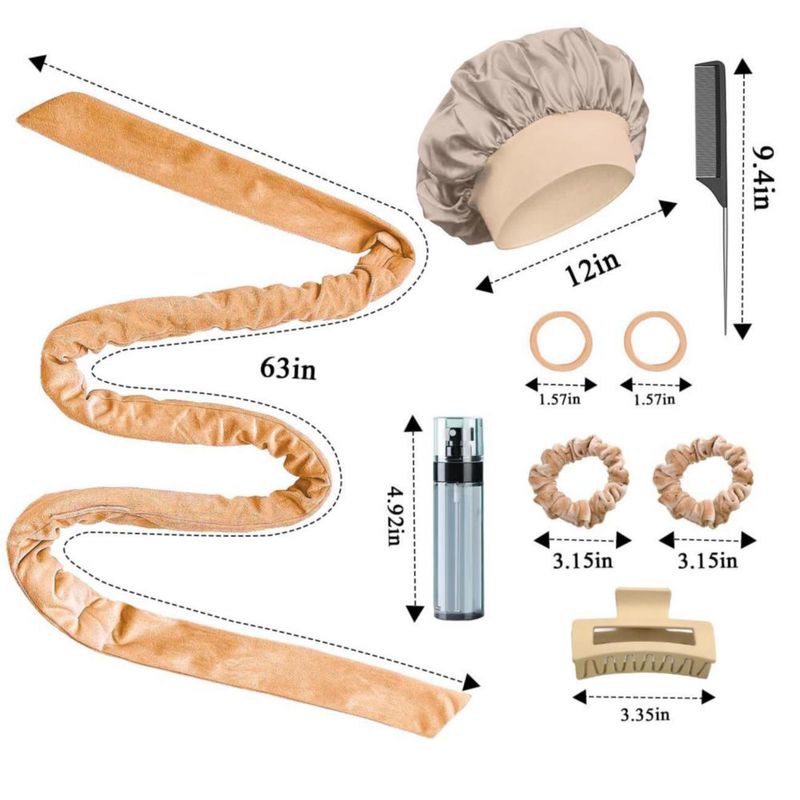 Diadema rizador sin calor Ancwzoz – color caqui estilo nocturno