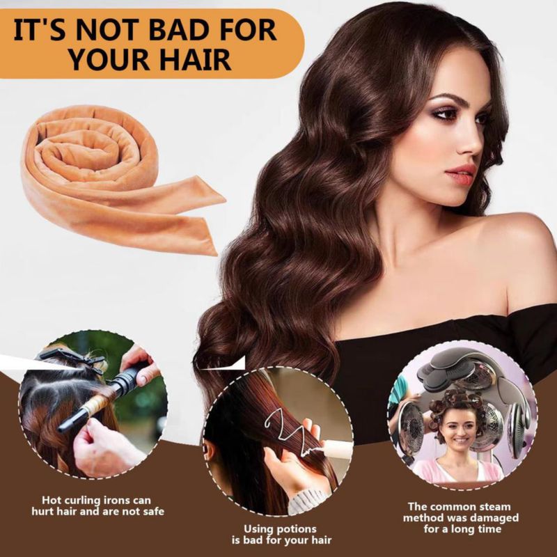 Diadema rizador sin calor Ancwzoz – color caqui estilo nocturno