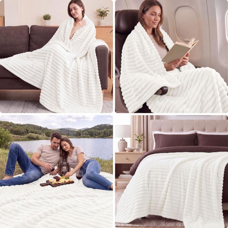 Manta Utopia Bedding 230 × 230 cm Blanco Roto – Talla Queen