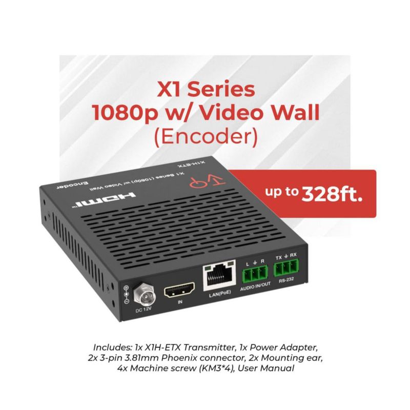 Transmisor HDMI OREI 1080p H.265 PoE 100 m CAT6