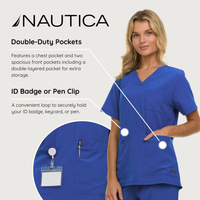 Juego de Uniformes Médicos Nautica Mujer 2 Piezas – Top y Pantalón Stretch