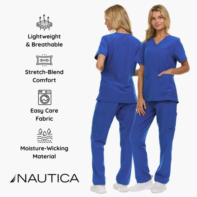 Juego de Uniformes Médicos Nautica Mujer 2 Piezas – Top y Pantalón Stretch
