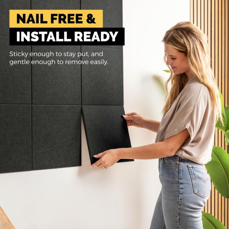 Tablero de corcho WallHero grande de 150 x 90 cm con 15 azulejos de fieltro