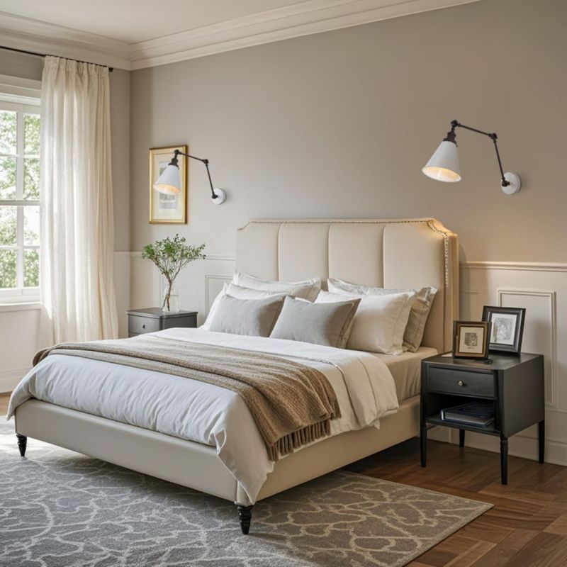 Aplique de pared JONATHAN Y 18 cm Blanco/Bronce (2 unidades)
