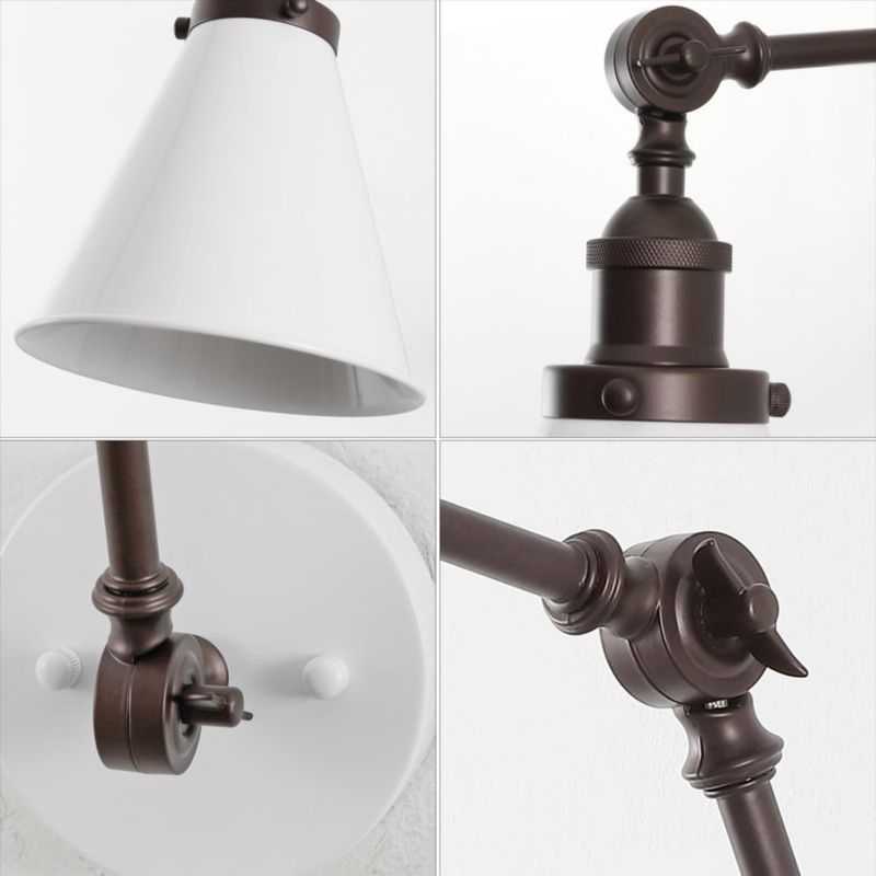 Aplique de pared JONATHAN Y 18 cm Blanco/Bronce (2 unidades)
