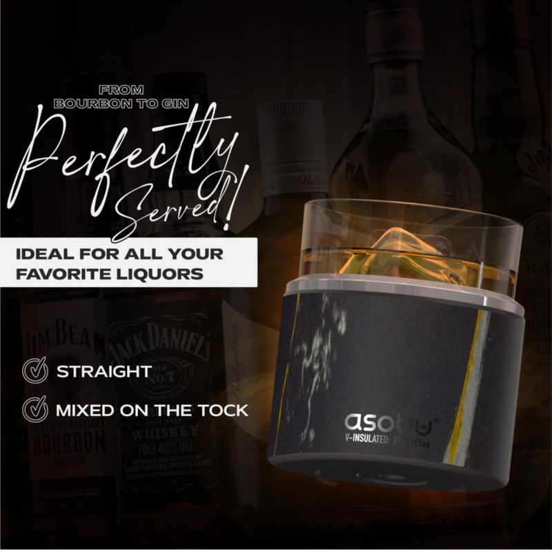 Vaso de whisky Asobu 311 ml con funda aislante