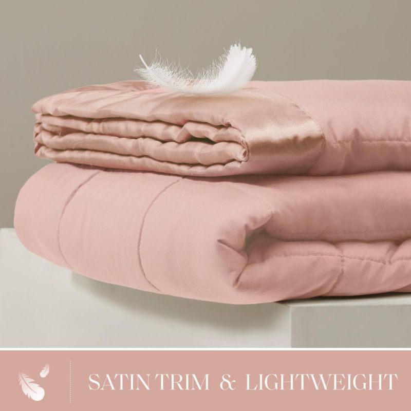 Manta Madison Park Twin 229x173 cm Satín Rosa Blush