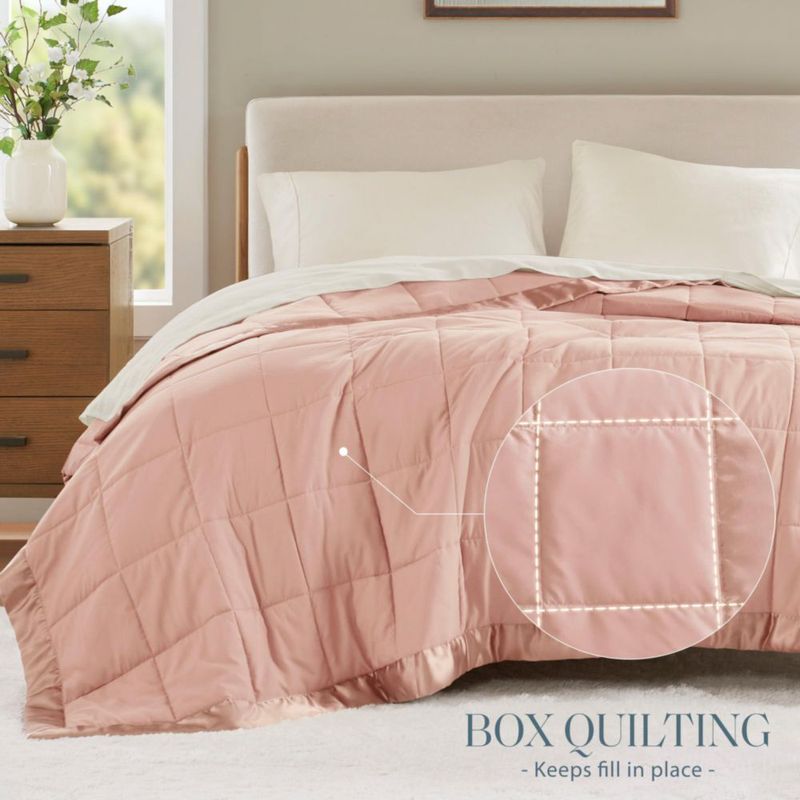 Manta Madison Park Twin 229x173 cm Satín Rosa Blush