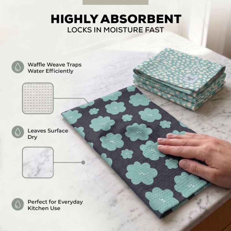 Set de 2 toallas Desert Aqua 41 × 66 cm de microfibra con tejido gofre