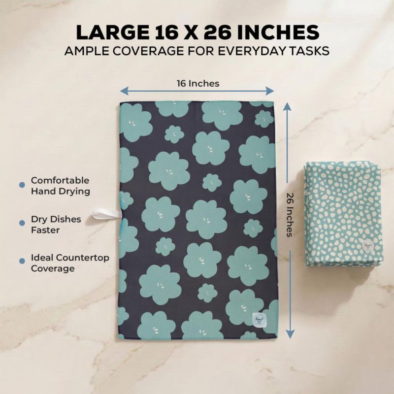 Set de 2 toallas Desert Aqua 41 × 66 cm de microfibra con tejido gofre
