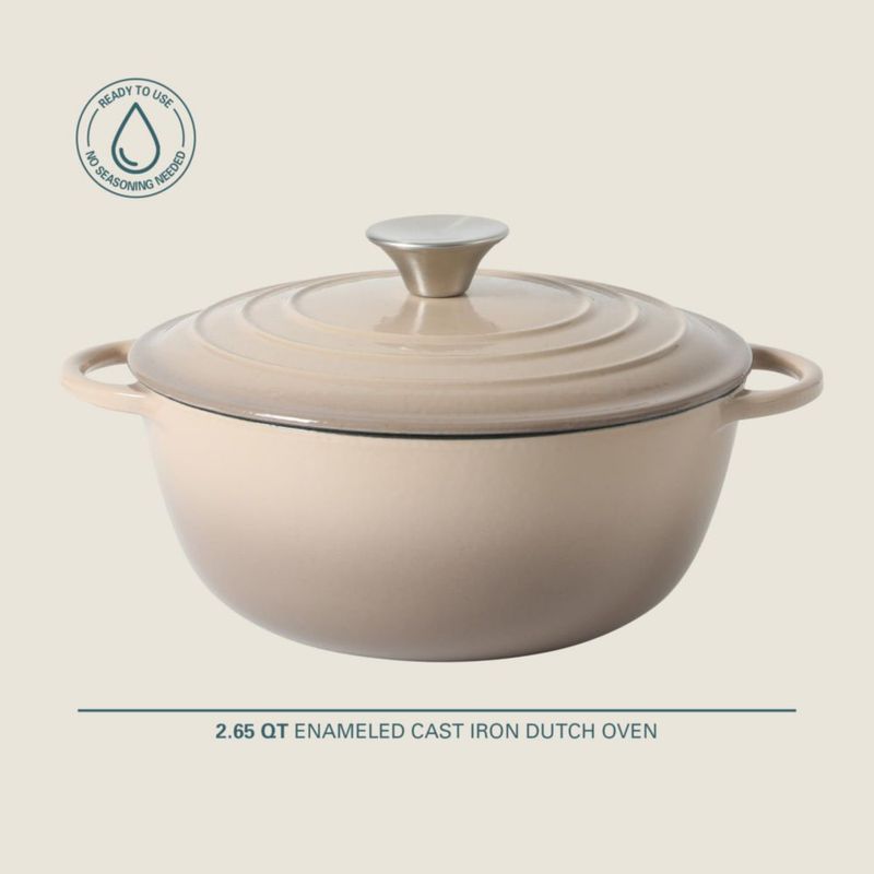 Cazuela de hierro fundido esmaltado Gibson Home 265 qt Degradado color topo