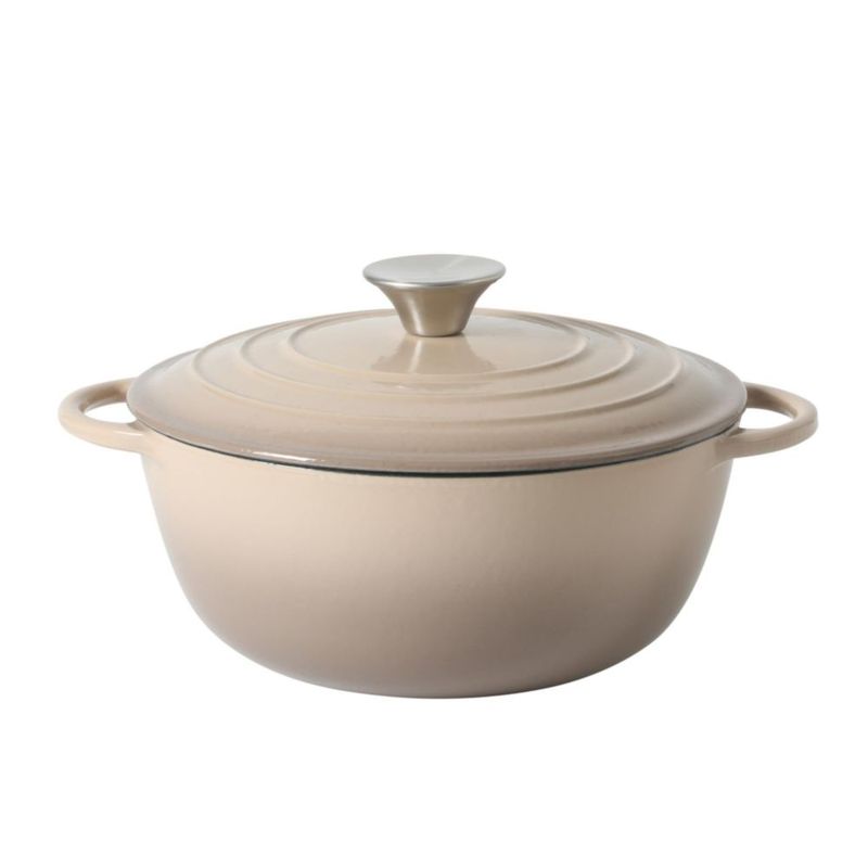 Cazuela de hierro fundido esmaltado Gibson Home 265 qt Degradado color topo