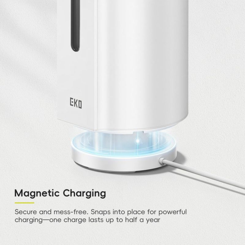 Dispensador de jabón líquido recargable EKO 400 ml IPX7 blanco