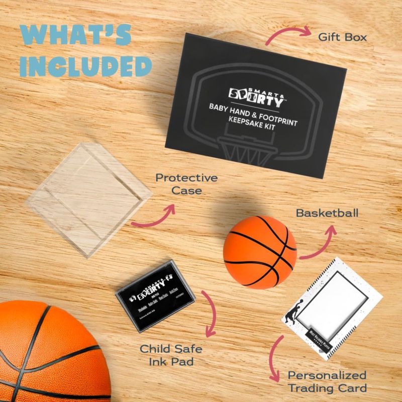 Kit de Huellas de Mano Smart and Sporty con Balón de Baloncesto – Regalo